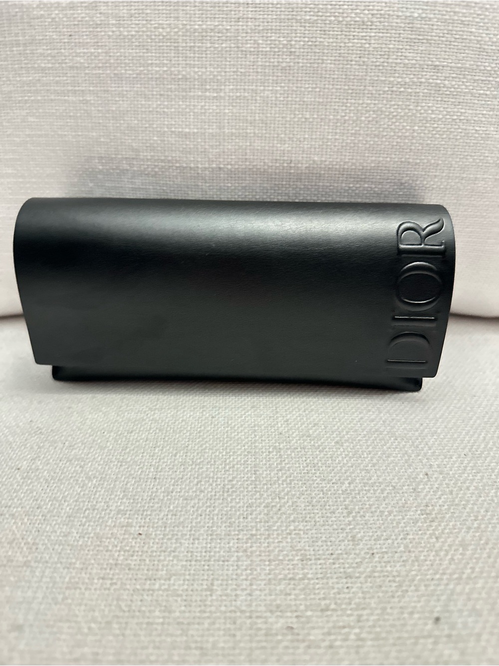 Dior Matte Black Sunglasses Case with Embossed Logo